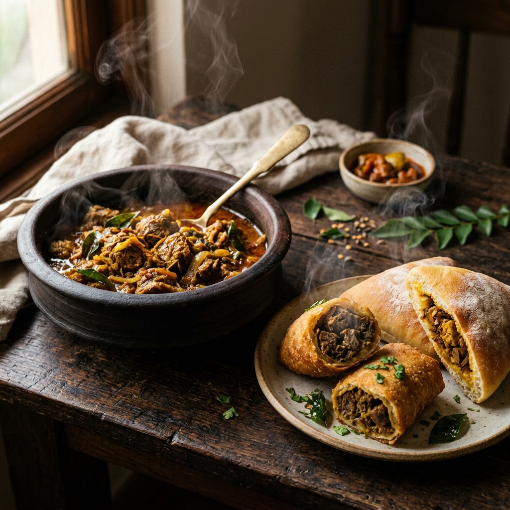 Steaming Sri Lankan breads and aromatic clay pot curries